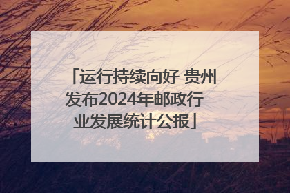 运行持续向好 贵州发布2024年邮政行业发展统计公报