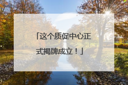 这个质促中心正式揭牌成立！