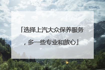 选择上汽大众保养服务，多一些专业和放心