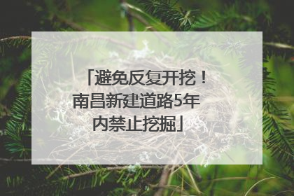 避免反复开挖！南昌新建道路5年内禁止挖掘