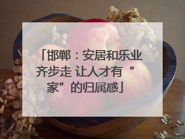 邯郸：安居和乐业齐步走 让人才有“家”的归属感