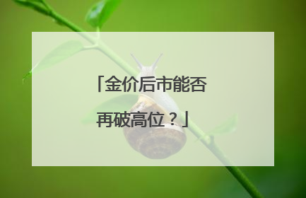 金价后市能否再破高位？