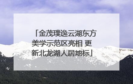 金茂璞逸云湖东方美学示范区亮相 更新北龙湖人居地标
