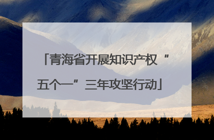 青海省开展知识产权“五个一”三年攻坚行动