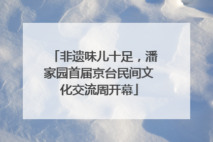 非遗味儿十足，潘家园首届京台民间文化交流周开幕