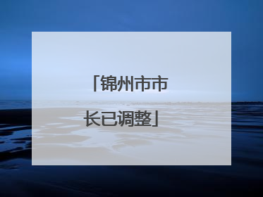 锦州市市长已调整