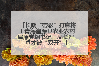 长期“带彩”打麻将！青海湟源县农业农村局原党组书记、局长严卓才被“双开”