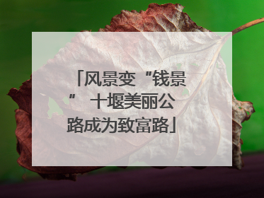 风景变“钱景” 十堰美丽公路成为致富路