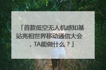 首款低空无人机感知基站亮相世界移动通信大会，TA能做什么？