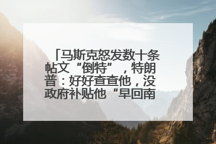 马斯克怒发数十条帖文“倒特”，特朗普：好好查查他，没政府补贴他“早回南非老家”了