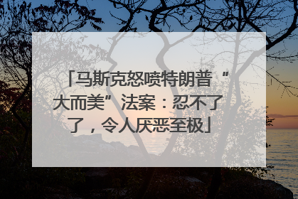 马斯克怒喷特朗普“大而美”法案：忍不了了，令人厌恶至极