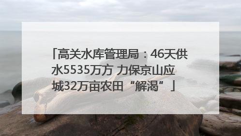 高关水库管理局：46天供水5535万方 力保京山应城32万亩农田“解渴”