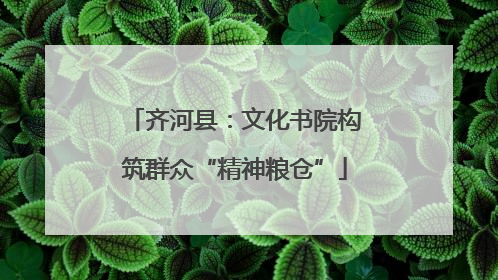 齐河县：文化书院构筑群众“精神粮仓”
