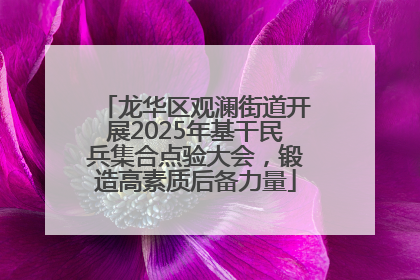 龙华区观澜街道开展2025年基干民兵集合点验大会，锻造高素质后备力量