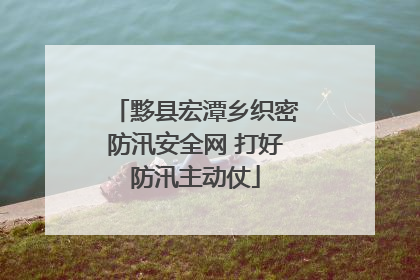 黟县宏潭乡织密防汛安全网 打好防汛主动仗