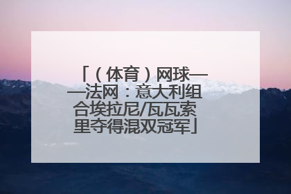 （体育）网球——法网：意大利组合埃拉尼/瓦瓦索里夺得混双冠军