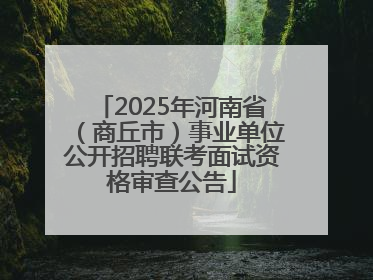 2025年河南省（商丘市）事业单位公开招聘联考面试资格审查公告