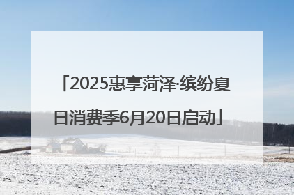 2025惠享菏泽·缤纷夏日消费季6月20日启动