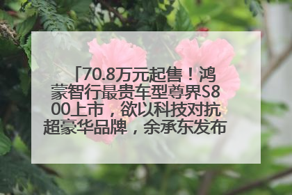 70.8万元起售！鸿蒙智行最贵车型尊界S800上市，欲以科技对抗超豪华品牌，余承东发布会未提及迈巴赫