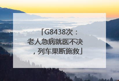 G8438次：老人急病就医不决，列车果断施救